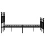 Black metal headboard and footboard bed frame 150x200 cm by vidaXL, Beds and slatted bases - Ref: Foro24-353557, Price: 136,4...