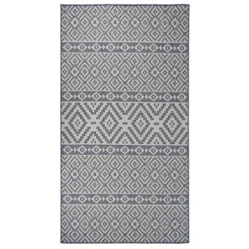 Alfombra de exterior de tejido plano rayas azules 80x150 cm de vidaXL, Alfombras - Ref: Foro24-340834, Precio: 21,99 €, Descu...