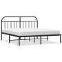 Bed frame with black metal headboard 180x200 cm by vidaXL, Beds and slatted bases - Ref: Foro24-353639, Price: 148,66 €, Disc...