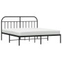 Bed frame with black metal headboard 180x200 cm by vidaXL, Beds and slatted bases - Ref: Foro24-353639, Price: 148,66 €, Disc...