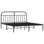 Bed frame with black metal headboard 180x200 cm by vidaXL, Beds and slatted bases - Ref: Foro24-353639, Price: 148,66 €, Disc...