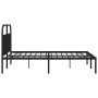 Bed frame with black metal headboard 180x200 cm by vidaXL, Beds and slatted bases - Ref: Foro24-353639, Price: 148,66 €, Disc...