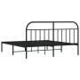 Bed frame with black metal headboard 180x200 cm by vidaXL, Beds and slatted bases - Ref: Foro24-353639, Price: 148,66 €, Disc...