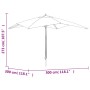 Azure blue wooden pole garden umbrella 300x300x273 cm by vidaXL, Umbrellas - Ref: Foro24-363198, Price: 83,97 €, Discount: %