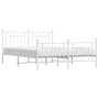 Metal bed frame with headboard and white footboard 160x200 cm by vidaXL, Beds and slatted bases - Ref: Foro24-353607, Price: ...