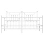 Metal bed frame with headboard and white footboard 160x200 cm by vidaXL, Beds and slatted bases - Ref: Foro24-353607, Price: ...