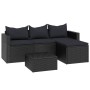 Conjunto de muebles de jardín ratán sintético negro de vidaXL, Conjuntos de jardín - Ref: Foro24-362330, Precio: 373,14 €, De...