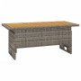 Garden table solid acacia wood and gray rattan 100x50x43/63cm by vidaXL, Garden tables - Ref: Foro24-362188, Price: 116,34 €,...