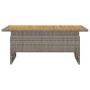 Garden table solid acacia wood and gray rattan 100x50x43/63cm by vidaXL, Garden tables - Ref: Foro24-362188, Price: 116,34 €,...