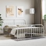 Metal bed frame with headboard and footboard white 183x213 cm by vidaXL, Beds and slatted bases - Ref: Foro24-353707, Price: ...