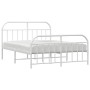 Metal bed frame with headboard and footboard white 183x213 cm by vidaXL, Beds and slatted bases - Ref: Foro24-353707, Price: ...