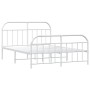 Metal bed frame with headboard and footboard white 183x213 cm by vidaXL, Beds and slatted bases - Ref: Foro24-353707, Price: ...