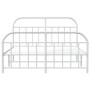 Metal bed frame with headboard and footboard white 183x213 cm by vidaXL, Beds and slatted bases - Ref: Foro24-353707, Price: ...