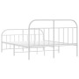 Metal bed frame with headboard and footboard white 183x213 cm by vidaXL, Beds and slatted bases - Ref: Foro24-353707, Price: ...