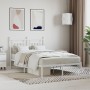 Estructura de cama de metal con cabecero blanca 135x190 cm de vidaXL, Camas y somieres - Ref: Foro24-353585, Precio: 114,42 €...