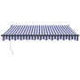 Toldo retráctil aluminio y tela azul y blanco 3x2,5 m de vidaXL, Toldos - Ref: Foro24-3154446, Precio: 259,69 €, Descuento: %