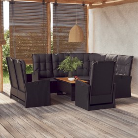 Gartenset mit Kissen 4-teilig aus schwarzem synthetischem Rattan von vidaXL, Gartensets - Ref: Foro24-362179, Preis: 869,99 €...