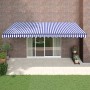 Toldo retráctil aluminio y tela azul y blanco 5x3 m de vidaXL, Toldos - Ref: Foro24-3154450, Precio: 408,76 €, Descuento: %