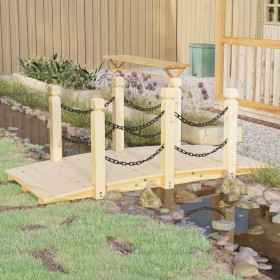 Gartenbrücke mit Ketten massives Tannenholz 150x67x56cm von vidaXL, Gartenbrücken - Ref: Foro24-363357, Preis: 108,44 €, Raba...