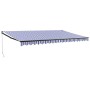 Toldo retráctil aluminio y tela azul y blanco 5x3 m de vidaXL, Toldos - Ref: Foro24-3154450, Precio: 408,76 €, Descuento: %