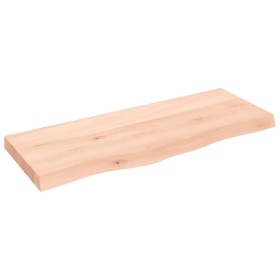 Untreated solid oak wood wall shelf 100x40x(2-6) cm by vidaXL, Shelves and shelves - Ref: Foro24-363565, Price: 83,99 €, Disc...