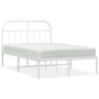 Estructura de cama de metal con cabecero blanca 120x190 cm de vidaXL, Camas y somieres - Ref: Foro24-353681, Precio: 89,90 €,...