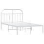 Metal bed frame with white headboard 120x190 cm by vidaXL, Beds and slatted bases - Ref: Foro24-353681, Price: 90,01 €, Disco...