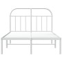 Metal bed frame with white headboard 120x190 cm by vidaXL, Beds and slatted bases - Ref: Foro24-353681, Price: 90,01 €, Disco...