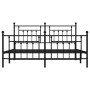 Estructura de cama cabecero y estribo metal negro 180x200 cm de vidaXL, Camas y somieres - Ref: Foro24-353559, Precio: 188,17...