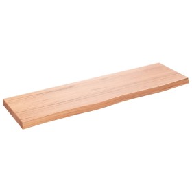 Light brown treated oak wood wall shelf 100x30x(2-4) cm by vidaXL, Shelves and shelves - Ref: Foro24-363681, Price: 50,77 €, ...