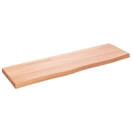 Light brown treated oak wood wall shelf 100x30x(2-4) cm by vidaXL, Shelves and shelves - Ref: Foro24-363681, Price: 49,26 €, ...