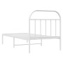 Metal bed frame with white headboard 90x200 cm by vidaXL, Beds and slatted bases - Ref: Foro24-353677, Price: 73,94 €, Discou...