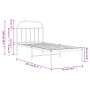 Metal bed frame with white headboard 90x200 cm by vidaXL, Beds and slatted bases - Ref: Foro24-353677, Price: 73,94 €, Discou...