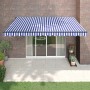 Toldo retráctil aluminio y tela azul y blanco 4,5x3 m de vidaXL, Toldos - Ref: Foro24-3154449, Precio: 386,99 €, Descuento: %