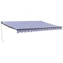 Toldo retráctil aluminio y tela azul y blanco 4,5x3 m de vidaXL, Toldos - Ref: Foro24-3154449, Precio: 386,99 €, Descuento: %