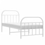 Metal bed frame with headboard and footboard white 90x200 cm by vidaXL, Beds and slatted bases - Ref: Foro24-353695, Price: 7...