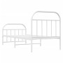 Metal bed frame with headboard and footboard white 90x200 cm by vidaXL, Beds and slatted bases - Ref: Foro24-353695, Price: 7...