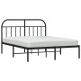 Estructura de cama con cabecero metal negro 140x190 cm de vidaXL, Camas y somieres - Ref: Foro24-353635, Precio: 118,99 €, De...