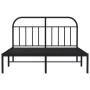 Bed frame with black metal headboard 140x190 cm by vidaXL, Beds and slatted bases - Ref: Foro24-353635, Price: 118,16 €, Disc...