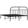 Estructura de cama con cabecero metal negro 140x190 cm de vidaXL, Camas y somieres - Ref: Foro24-353635, Precio: 118,99 €, De...