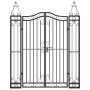 Puerta de jardín de hierro forjado negro 121x8x150 cm de vidaXL, Puertas de jardín - Ref: Foro24-363432, Precio: 148,00 €, De...