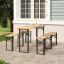 Folding bar table and benches 3 pieces solid fir wood by vidaXL, Garden sets - Ref: Foro24-363113, Price: 190,28 €, Discount: %