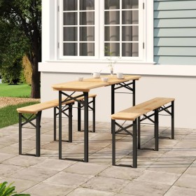 Klappbarer Stehtisch und Bänke, 3-teilig, aus massivem Tannenholz von vidaXL, Gartensets - Ref: Foro24-363113, Preis: 191,03 ...