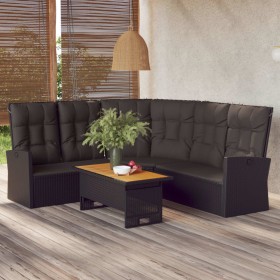 2-piece garden furniture set and black synthetic rattan cushions by vidaXL, Garden sets - Ref: Foro24-362175, Price: 369,99 €...