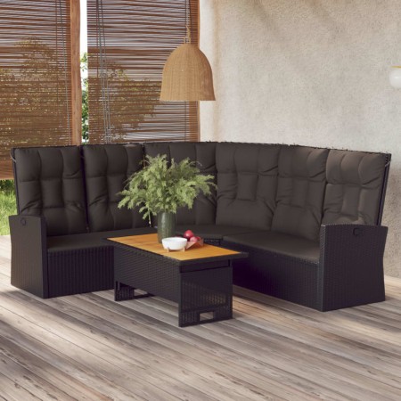 2-piece garden furniture set and black synthetic rattan cushions by vidaXL, Garden sets - Ref: Foro24-362175, Price: 368,87 €...