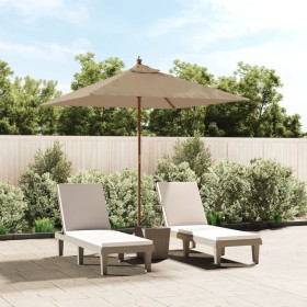 Garden umbrella taupe gray wooden pole 198x198x231 cm by vidaXL, Umbrellas - Ref: Foro24-363186, Price: 44,99 €, Discount: %