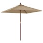 Garden umbrella taupe gray wooden pole 198x198x231 cm by vidaXL, Umbrellas - Ref: Foro24-363186, Price: 45,98 €, Discount: %