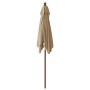 Garden umbrella taupe gray wooden pole 198x198x231 cm by vidaXL, Umbrellas - Ref: Foro24-363186, Price: 45,98 €, Discount: %