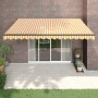 Toldo retráctil aluminio y tela amarillo y blanco 4x3 m de vidaXL, Toldos - Ref: Foro24-3154458, Precio: 366,46 €, Descuento: %