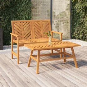 2-piece solid acacia wood garden furniture set by vidaXL, garden benches - Ref: Foro24-362235, Price: 153,99 €, Discount: %